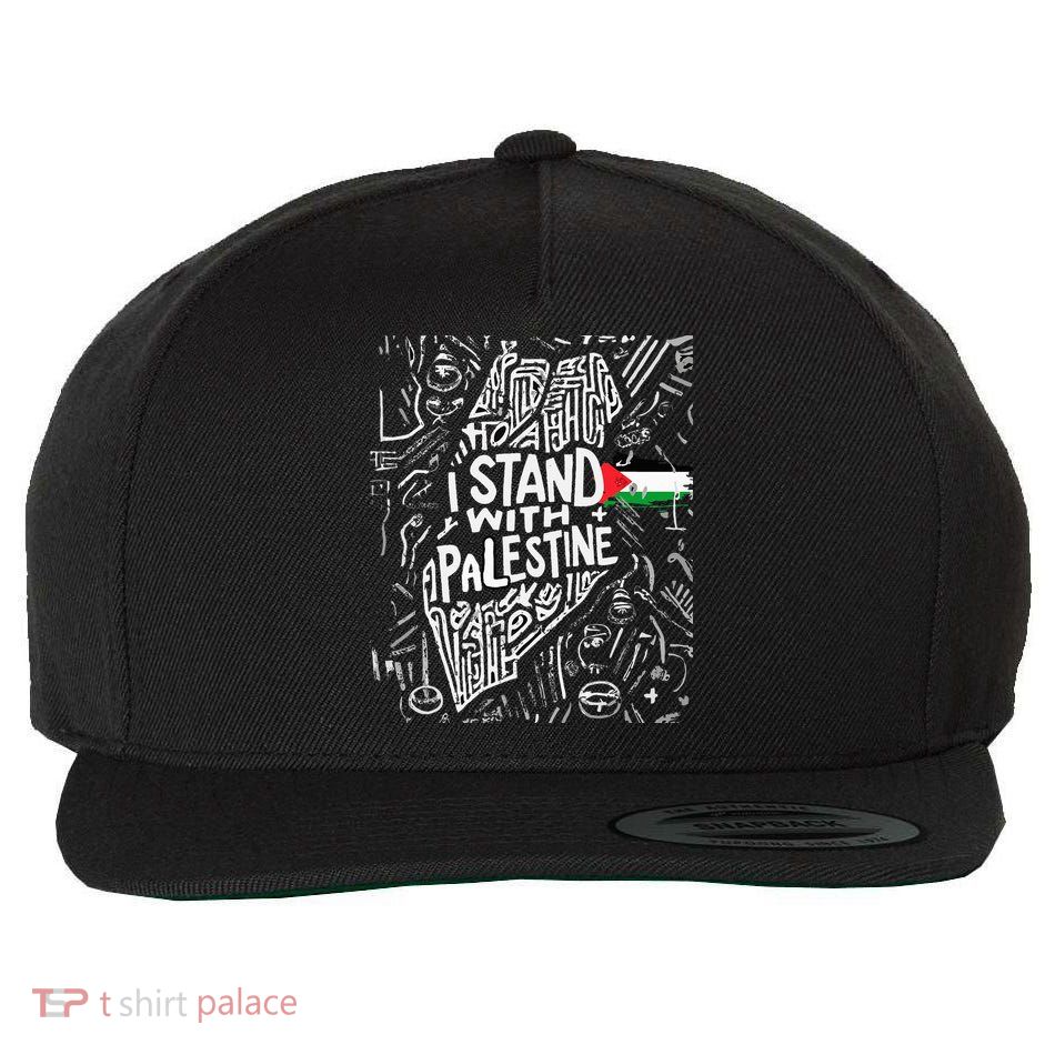 i stand with palestine quote a free palestine design Wool Snapback Cap
