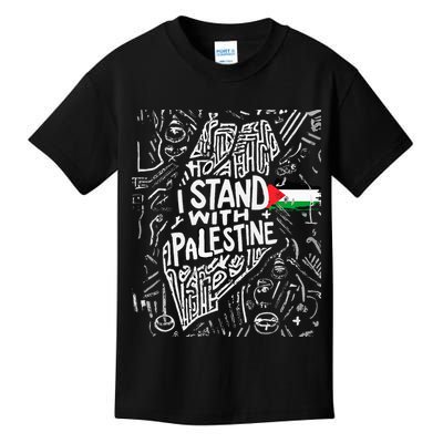 i stand with palestine quote a free palestine design Kids T-Shirt