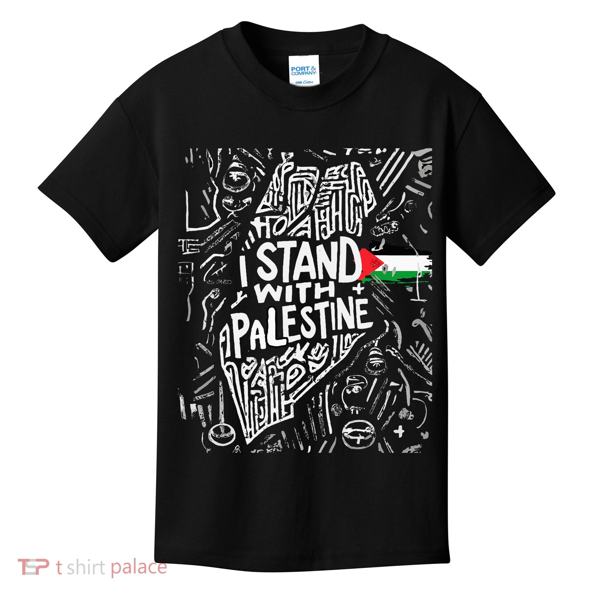 i stand with palestine quote a free palestine design Kids T-Shirt