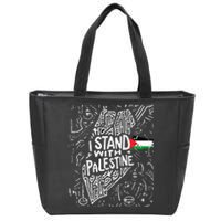 i stand with palestine quote a free palestine design Zip Tote Bag