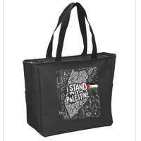 i stand with palestine quote a free palestine design Zip Tote Bag
