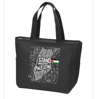 i stand with palestine quote a free palestine design Zip Tote Bag