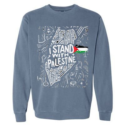 i stand with palestine quote a free palestine design Garment-Dyed Sweatshirt