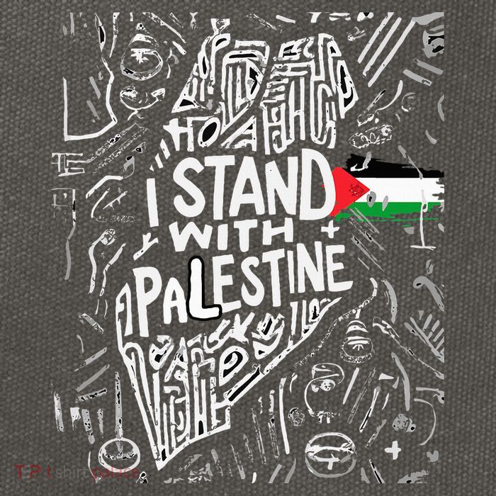 i stand with palestine quote a free palestine design Cotton Canvas Backpack