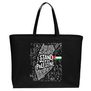 i stand with palestine quote a free palestine design Cotton Canvas Jumbo Tote