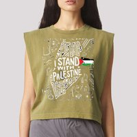 i stand with palestine quote a free palestine design Garment-Dyed Women's Muscle Tee