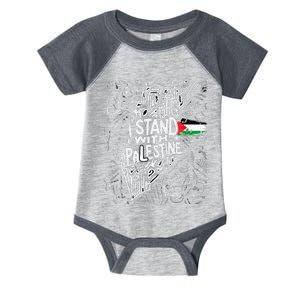 i stand with palestine quote a free palestine design Infant Baby Jersey Bodysuit