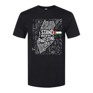 i stand with palestine quote a free palestine design Softstyle CVC T-Shirt