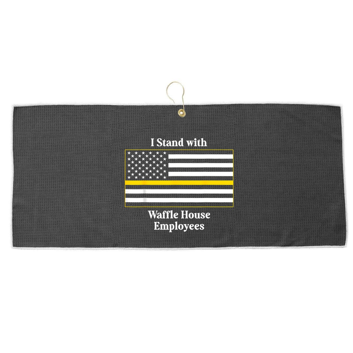 I Stand With House Employees Funny America Flag Large Microfiber Waffle Golf Towel