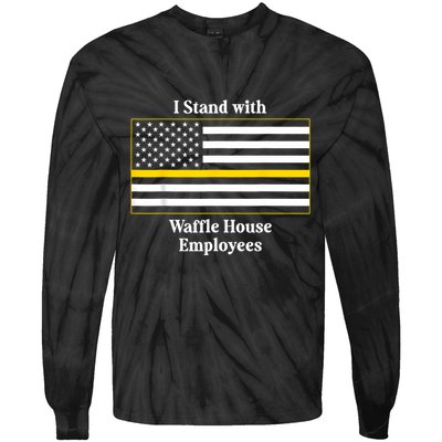 I Stand With House Employees Funny America Flag Tie-Dye Long Sleeve Shirt