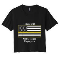 I Stand With House Employees Funny America Flag Women's Crop Top Tee