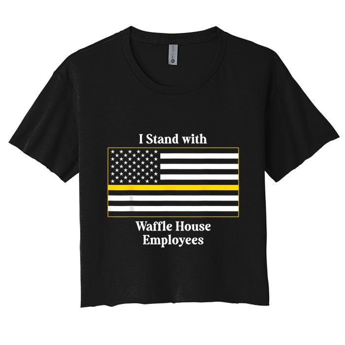 I Stand With House Employees Funny America Flag Women's Crop Top Tee