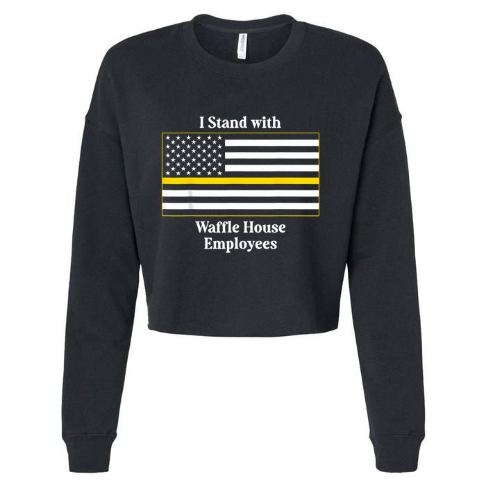 I Stand With House Employees Funny America Flag Cropped Pullover Crew
