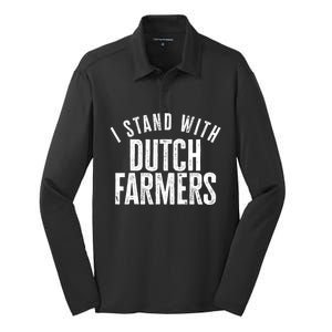 I Stand With Dutch Farmers Netherlands Protest Dutch Flag Gift Silk Touch Performance Long Sleeve Polo