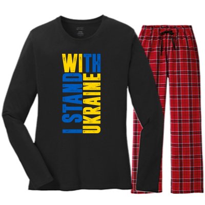 I Stand With Ukraine Women's Long Sleeve Flannel Pajama Set 