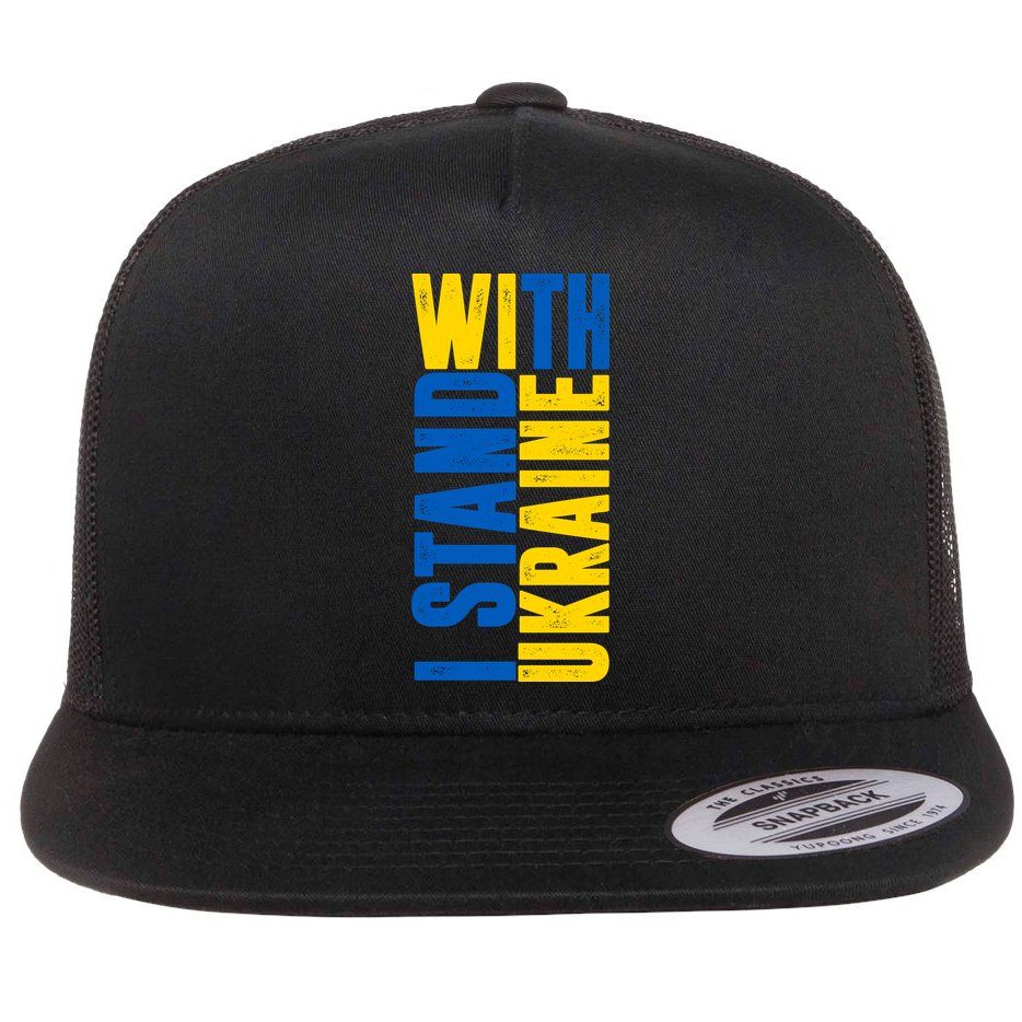 I Stand With Ukraine Flat Bill Trucker Hat