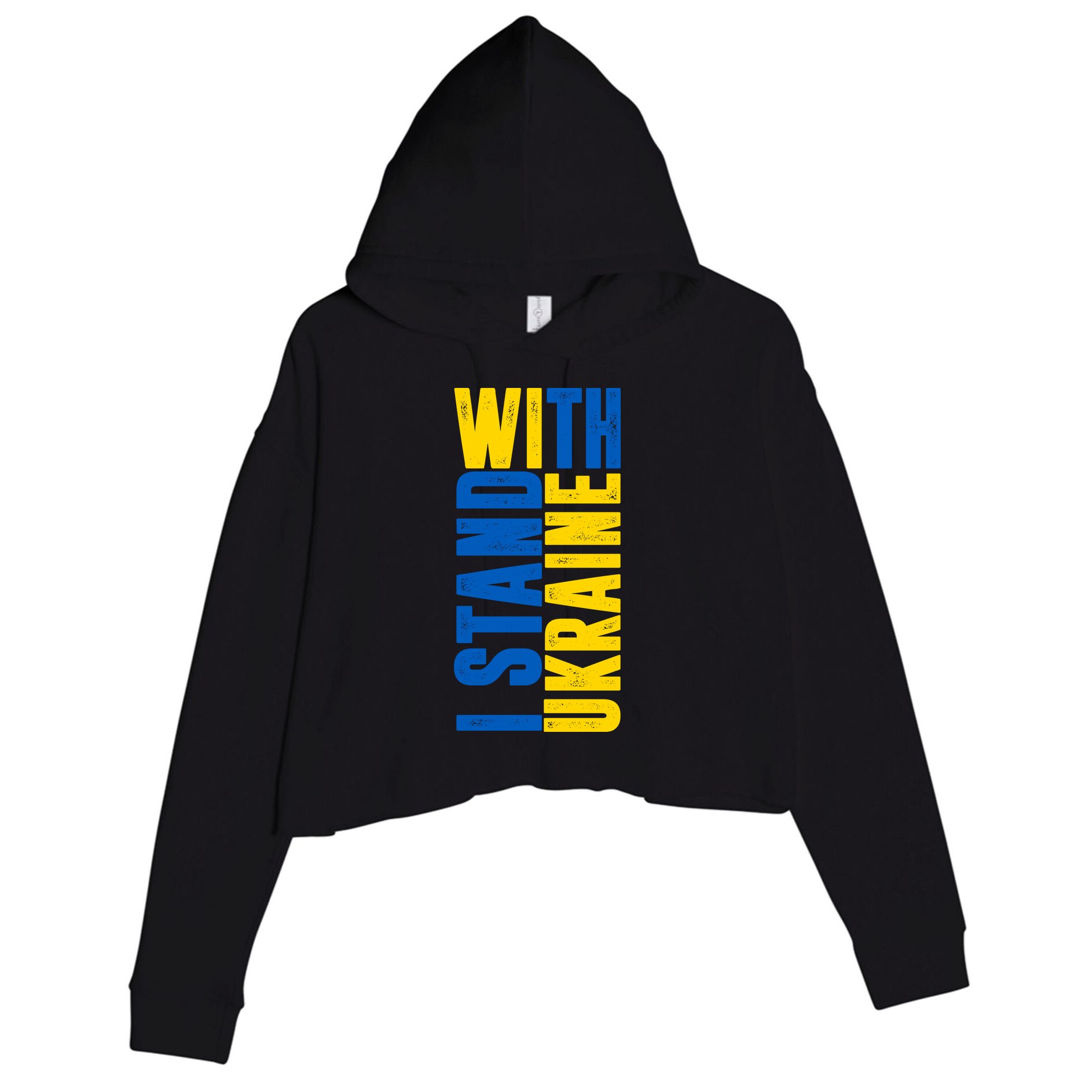 I Stand With Ukraine Crop Fleece Hoodie