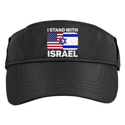 I Stand With Israel Usa American Flag With Israel Flag Adult Drive Performance Visor