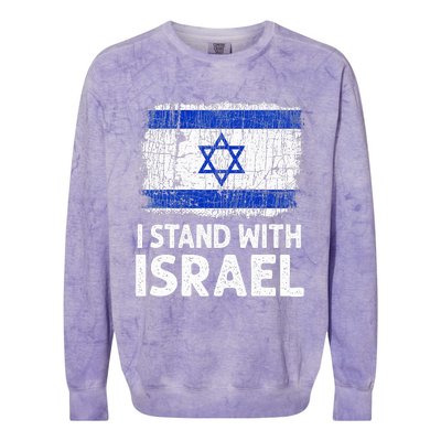 I Stand With Israel USA Israeli Flag Jewish  Colorblast Crewneck Sweatshirt