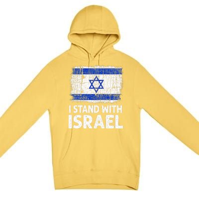 I Stand With Israel USA Israeli Flag Jewish  Premium Pullover Hoodie