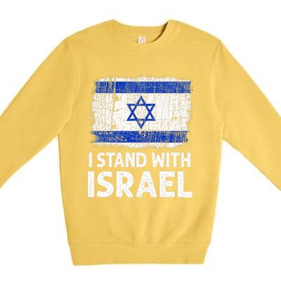 I Stand With Israel USA Israeli Flag Jewish  Premium Crewneck Sweatshirt