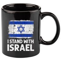 I Stand With Israel USA Israeli Flag Jewish  11oz C Handle Ceramic Mug