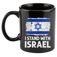 I Stand With Israel USA Israeli Flag Jewish  11oz C Handle Ceramic Mug
