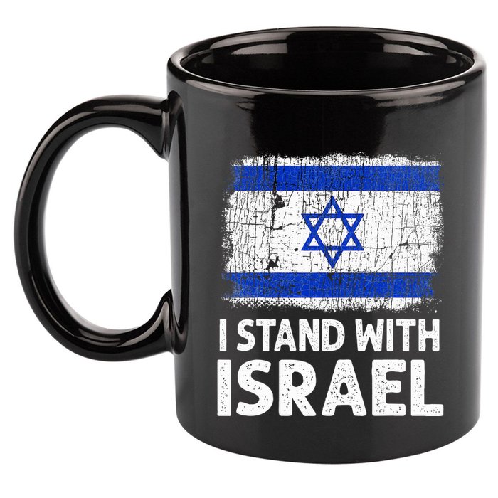 I Stand With Israel USA Israeli Flag Jewish  11oz C Handle Ceramic Mug