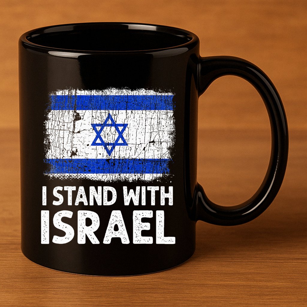 I Stand With Israel USA Israeli Flag Jewish  11oz C Handle Ceramic Mug