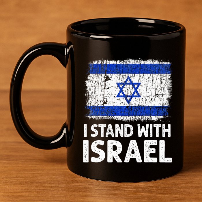 I Stand With Israel USA Israeli Flag Jewish  11oz C Handle Ceramic Mug