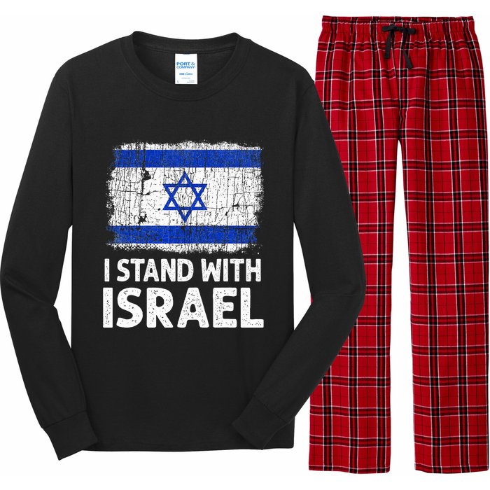 I Stand With Israel USA Israeli Flag Jewish  Long Sleeve Pajama Set