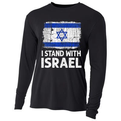 I Stand With Israel USA Israeli Flag Jewish  Cooling Performance Long Sleeve Crew