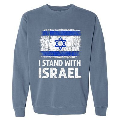 I Stand With Israel USA Israeli Flag Jewish  Garment-Dyed Sweatshirt