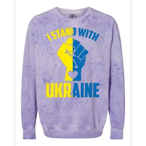 I Stand With Ukriane Protest Fist Support Ukaine Colorblast Crewneck Sweatshirt