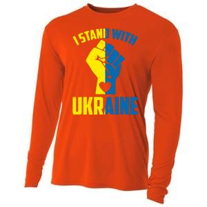 I Stand With Ukriane Protest Fist Support Ukaine Cooling Performance Long Sleeve Crew