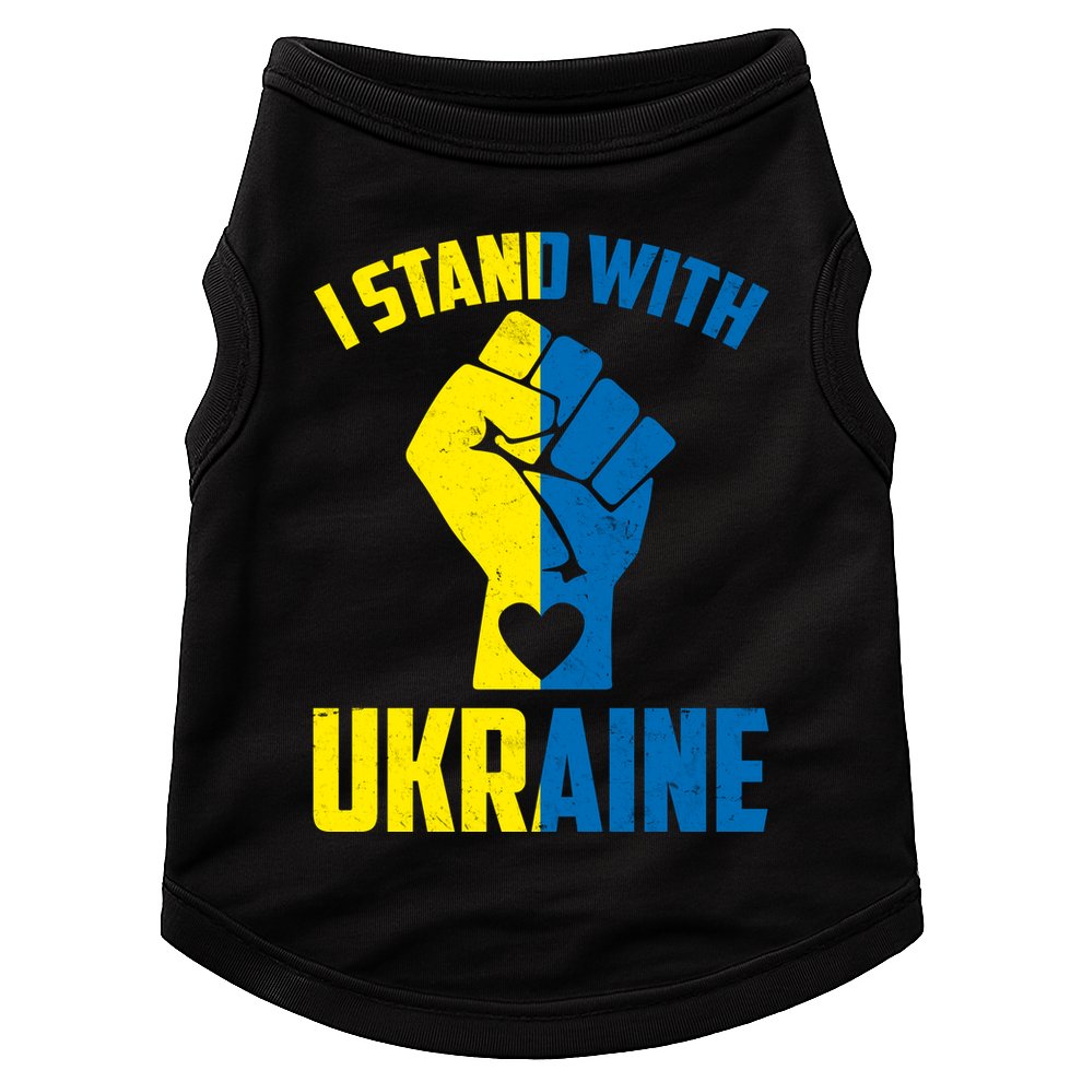 I Stand With Ukriane Protest Fist Support Ukaine Doggie Tank