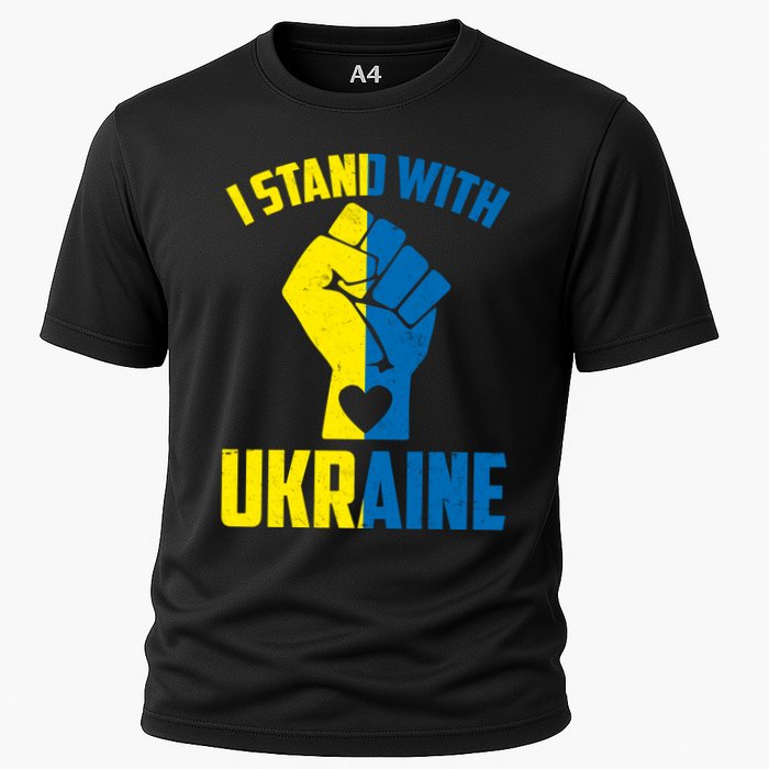 I Stand With Ukriane Protest Fist Support Ukaine Cooling Performance Crew T-Shirt