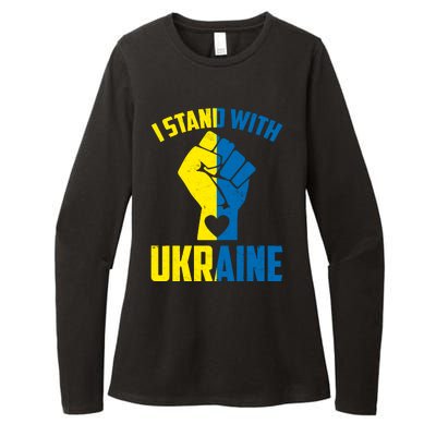 I Stand With Ukriane Protest Fist Support Ukaine Womens CVC Long Sleeve Shirt