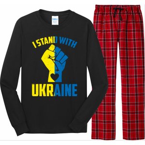 I Stand With Ukriane Protest Fist Support Ukaine Long Sleeve Pajama Set