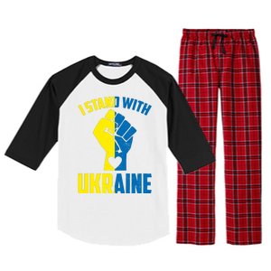 I Stand With Ukriane Protest Fist Support Ukaine Raglan Sleeve Pajama Set