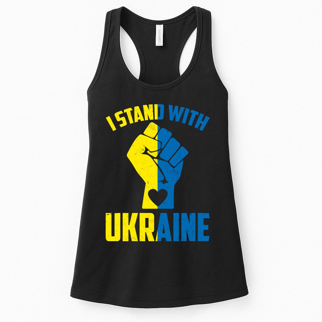 I Stand With Ukriane Protest Fist Support Ukaine Womens Tank Top