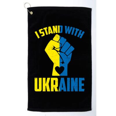 I Stand With Ukriane Protest Fist Support Ukaine Golf Towel