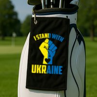 I Stand With Ukriane Protest Fist Support Ukaine Golf Towel