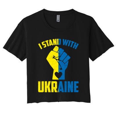 I Stand With Ukriane Protest Fist Support Ukaine Crop Top