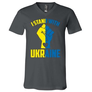 I Stand With Ukriane Protest Fist Support Ukaine V-Neck T-Shirt