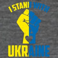 I Stand With Ukriane Protest Fist Support Ukaine Flat Bill Trucker Hat