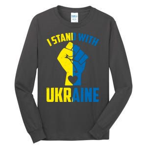 I Stand With Ukriane Protest Fist Support Ukaine Tall Long Sleeve T-Shirt