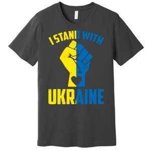 I Stand With Ukriane Protest Fist Support Ukaine Premium T-Shirt