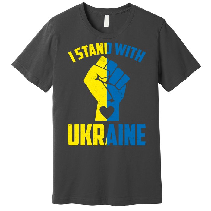 I Stand With Ukriane Protest Fist Support Ukaine Premium T-Shirt