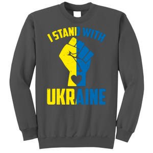 I Stand With Ukriane Protest Fist Support Ukaine Tall Sweatshirt